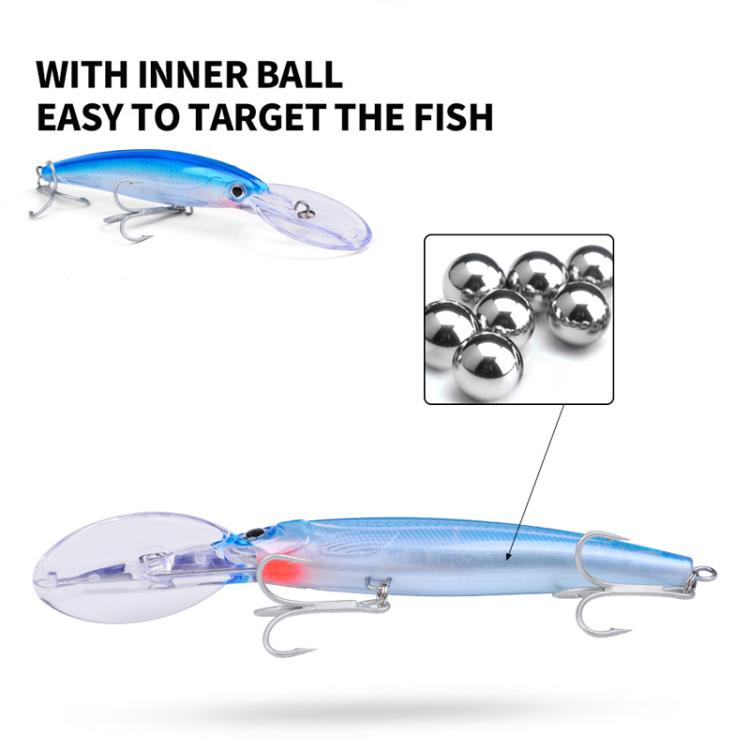 PROBEROS DW627 Long-Distance Casting Large Minnow Lure Fishing Bionic Bait, Style: C(17cm/32g) by PROBEROS