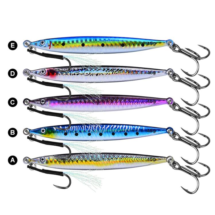 35G PROBEROS LF151 Long-Distance Casting Sinking Lure 3D Fast-Draw Sea Fishing Mackerel Hook(B) by PROBEROS