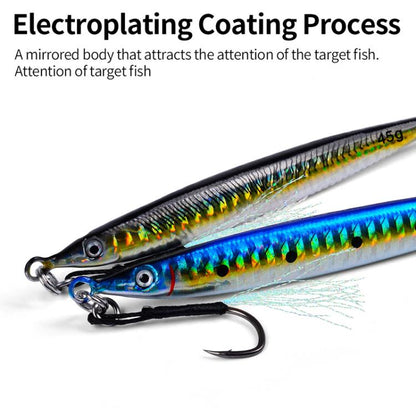 35G PROBEROS LF151 Long-Distance Casting Sinking Lure 3D Fast-Draw Sea Fishing Mackerel Hook(B) by PROBEROS