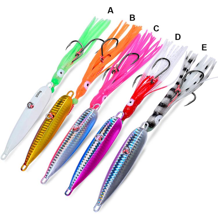 40G PROBEROS LF159 Luminous Bearded Squid Hook Slow Cranking Road Runner Iron Plate Bionic False Bait(D) by PROBEROS