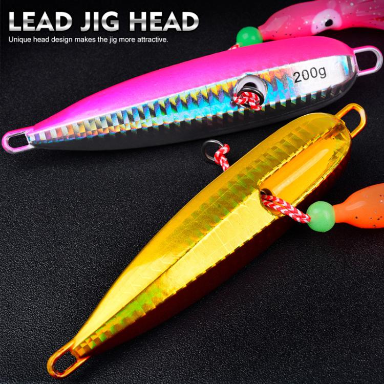 120G PROBEROS LF159 Luminous Bearded Squid Hook Slow Cranking Road Runner Iron Plate Bionic False Bait(D) by PROBEROS