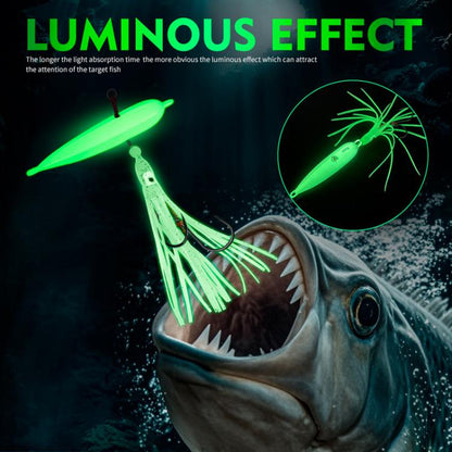 120G PROBEROS LF159 Luminous Bearded Squid Hook Slow Cranking Road Runner Iron Plate Bionic False Bait(B) by PROBEROS