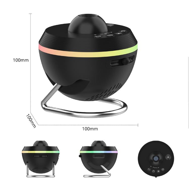 USB Plug-in Space Ball HD Galaxy Projector Lamp Dynamic Meteor Starry Sky Atmosphere Light(White) by bashfashion