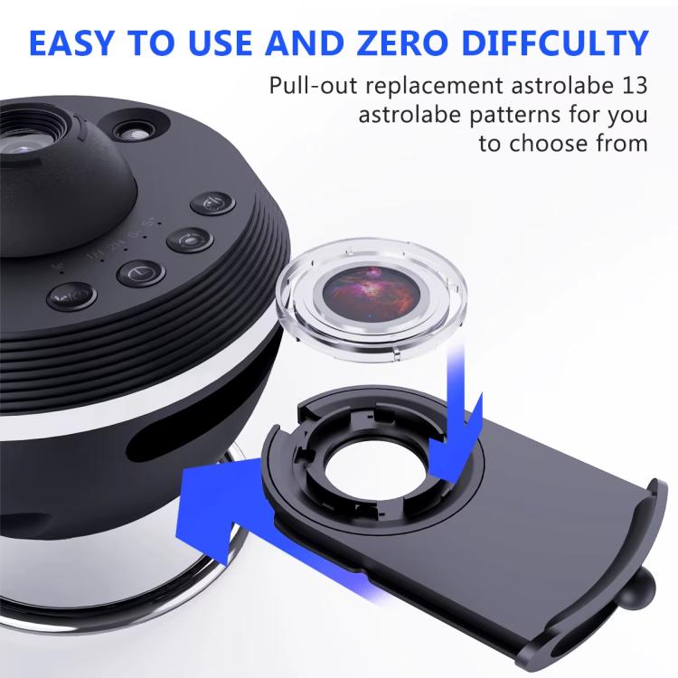 USB Plug-in Space Ball HD Galaxy Projector Lamp Dynamic Meteor Starry Sky Atmosphere Light(White) by bashfashion