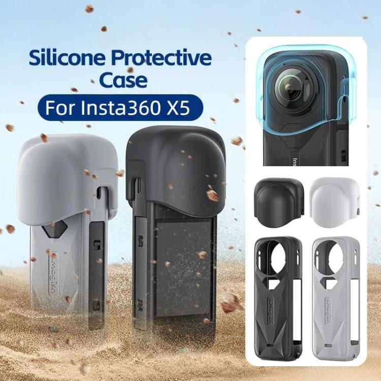 aMagisn Body Case For Insta360 X5 Action Camera Protective Accessories Gray by aMagisn