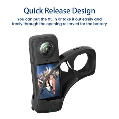 aMagisn Body Case+Lens Cap For Insta360 X5 Action Camera Protective Accessories Gray by aMagisn