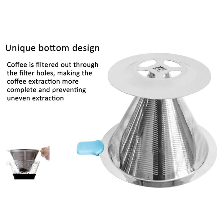 V60 Stainless Steel Coffee Filter with Base for Pour Over Brewing, Spec: 1-3 Cups 300-mesh by bashfashion