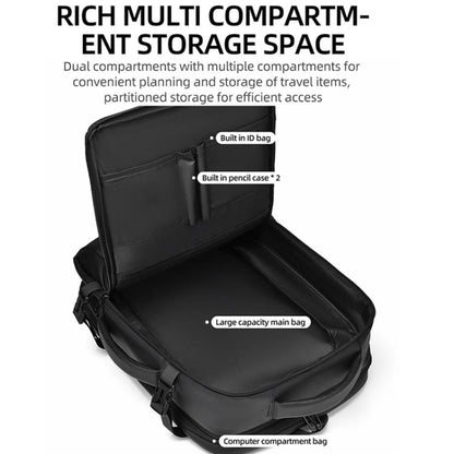 WEIXIER B759 Simple Expandable Men Shoulder Bag Large Capacity Laptop Backpacks(Gray) by WEIXIER