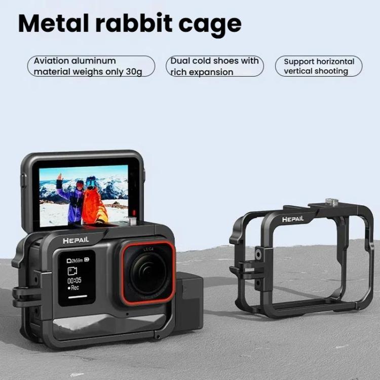 For Insta360 Ace Pro HEPAIL AC-26 Metal Rabbit Cage Camera Frame Accessories by HEPAIL