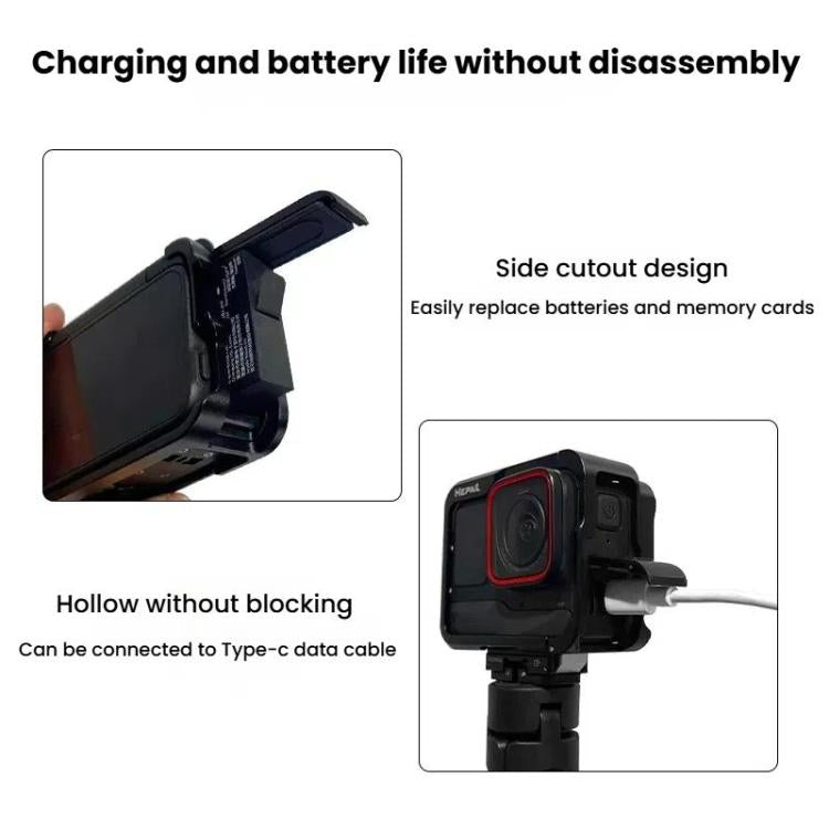 For Insta360 Ace Pro HEPAIL AC-26 Metal Rabbit Cage Camera Frame Accessories by HEPAIL