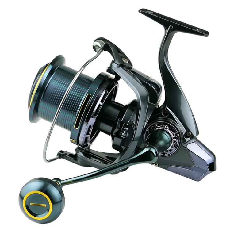 YUMOSHI TC9000 Guide Rod Structure All-Metal Spinning Reel Zero Backlash 4.7:1 Gear Ratio, Screw-In Handle for Surf Casting & Anchoring by YUMOSHI
