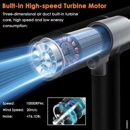 T-Shaped Hair Dryer with Smart Inverter Technology High-Power Blow Dryer for Home & Salon Use UK Plug With 3 Nozzles(White) by bashfashion