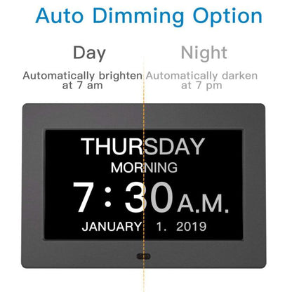 10-Inch Digital Clock With Voice Time Announcement, Auto DST Adjustment, 20 Custom Alarms, 8 Medication Reminders AU Plug White by bashfashion