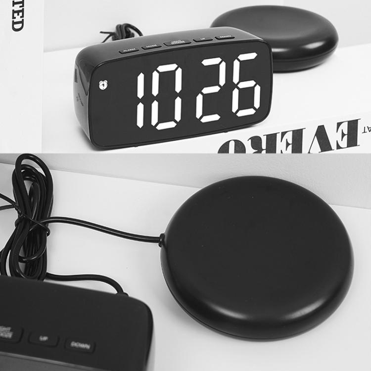 LED Electronic Alarm Clock Bedside Vibrator Clock, Color: White Shell Green Light by bashfashion