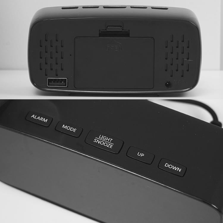 LED Electronic Alarm Clock Bedside Vibrator Clock, Color: White Shell Green Light by bashfashion