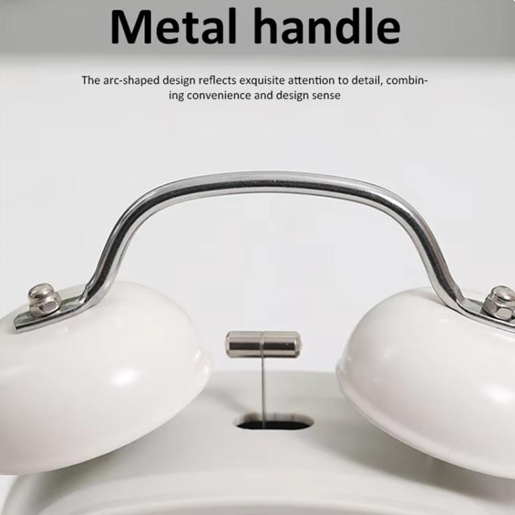 Loud Metal Powerful Ringing Clock LED Multifunction Clock, Color: White Shell Green Light by bashfashion